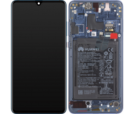 Display cu Touchscreen Huawei Mate 20, cu Rama si Acumulator, Albastru, Service Pack 02352FQM