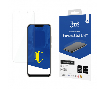 Folie de protectie Ecran 3MK FlexibleGlass Lite pentru Huawei Mate 20 Lite, Sticla Flexibila, Full Glue
