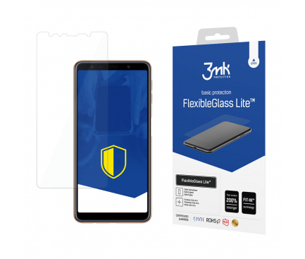 Folie de protectie Ecran 3MK FlexibleGlass Lite pentru Samsung Galaxy A7 (2018) A750, Sticla Flexibila, Full Glue