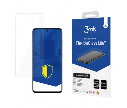 Folie de protectie Ecran 3MK FlexibleGlass Lite pentru Samsung Galaxy A72 A725 / A72 5G A726, Sticla Flexibila, Full Glue