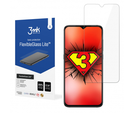 Folie de protectie Ecran 3MK FlexibleGlass Lite pentru Xiaomi Redmi 9C, Sticla Flexibila, Full Glue