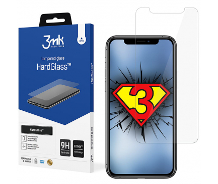 Folie de protectie Ecran 3MK HardGlass pentru Apple iPhone XS, Sticla securizata, Full Glue