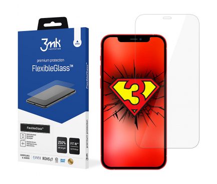 Folie Protectie Ecran 3MK FlexibleGlass pentru Apple iPhone 12 Pro Max, Sticla Flexibila, 7H
