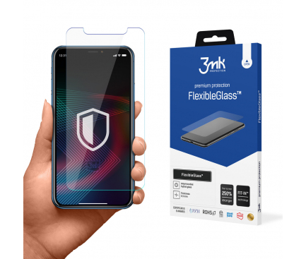 Folie de protectie Ecran 3MK FlexibleGlass pentru Apple iPhone XR, Sticla Flexibila, Full Glue