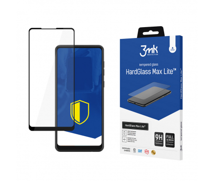 Folie de protectie Ecran 3MK HardGlass Max Lite pentru Samsung Galaxy A21s A217, Sticla securizata, Full Glue, Neagra