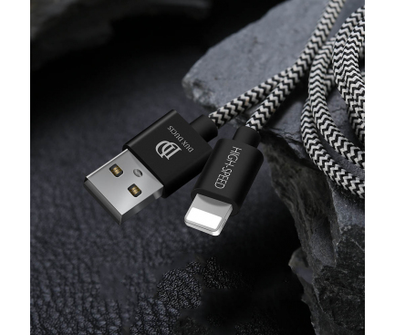 Cablu Date si Incarcare USB la Lightning DUX DUCIS K-ONE Series, 3 m, 2.1A, Negru 