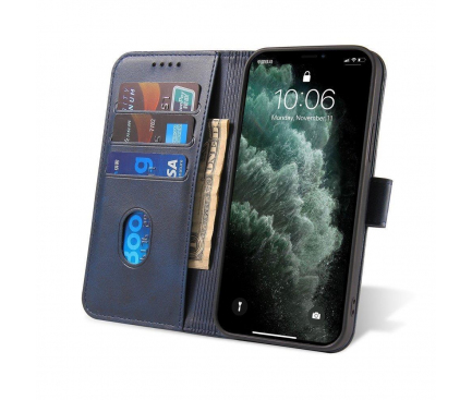 Husa Piele OEM Leather Flip Magnet pentru Samsung Galaxy A42 5G, Bleumarin 