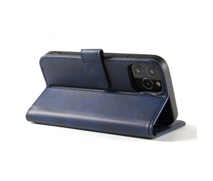 Husa Piele OEM Leather Flip Magnet pentru Samsung Galaxy A42 5G, Bleumarin 