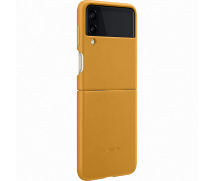 Husa Piele Samsung Galaxy Z Flip3 5G, Leather Cover, Galbena EF-VF711LYEGWW 