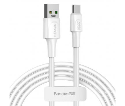 Cablu Date si Incarcare USB la USB Type-C Baseus, 5A, 2m, Alb CATSW-G02 