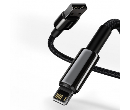 Cablu Date si Incarcare USB la Lightning Baseus Tungsten, 2m, 2.4A, Negru CALWJ-A01 