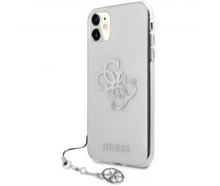 Husa Plastic - TPU Guess Big 4G Logo Silver pentru Apple iPhone 11, Transparenta GUHCN61KS4GSI 