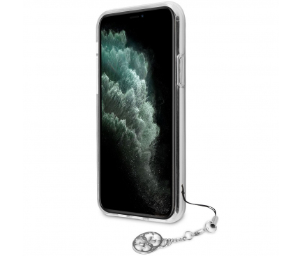 Husa Plastic - TPU Guess Big 4G Logo Silver pentru Apple iPhone 11, Transparenta GUHCN61KS4GSI 