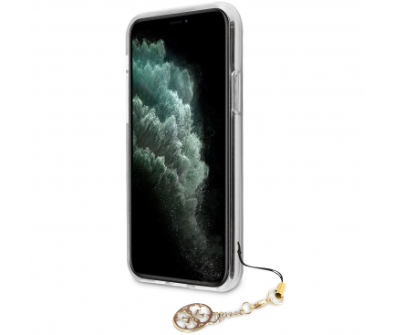 Husa Plastic - TPU Guess Big 4G Logo Gold pentru Apple iPhone 11, Transparenta GUHCN61KS4GGO 