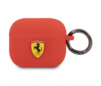 Husa Protectie Casti Ferrari pentru Apple AirPods 3, Rosie FEA3SILRE 