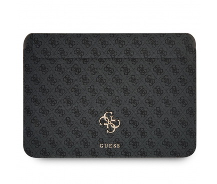 Husa Laptop Guess 4G Metal Logo, 13 inch, Gri Neagra GUCS13G4GFGR 