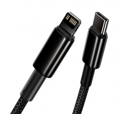 Cablu Date si Incarcare USB-C - Lightning Baseus Tungsten, 20W, 2m, Negru CATLWJ-A01