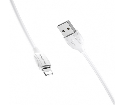 Cablu Date si Incarcare USB-A - Lightning Borofone Benefit BX19, 15W, 1m, Alb