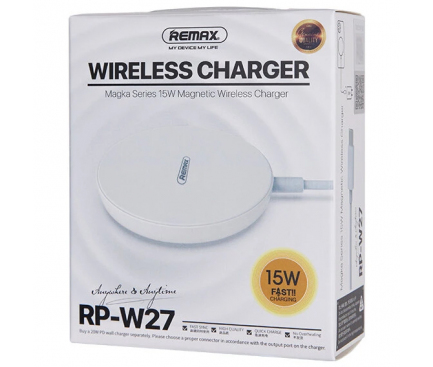 Incarcator Retea Wireless Remax RP-W27, Quick Charge, MagSafe, 15W, 1.2m, Alb 