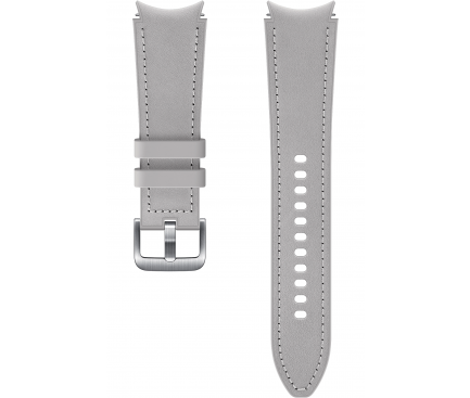 Curea Samsung Hybrid Leather pentru Galaxy Watch6 / Classic / Watch5 / Pro / Watch4 Series, 20mm, M/L, Argintie ET-SHR89LSEGEU