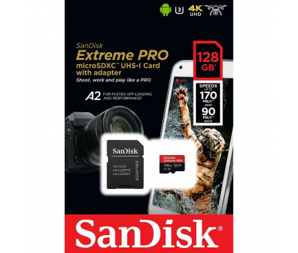 Card Memorie MicroSDXC SanDisk Extreme, 128Gb SDSQXA1-128G-GN6MA 