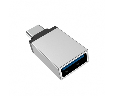Adaptor OTG USB-A - USB-C Borofone BV3, Argintiu
