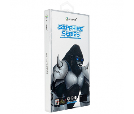 Folie Protectie Ecran X-One Sapphire Series pentru Apple iPhone 13 Pro Max, Sticla securizata, Full Face, Full Glue, Extra Hard, 0.3mm 9H 
