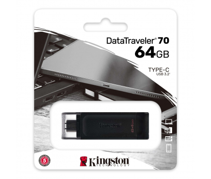 Memorie Externa Kingston Data Traveler DT70, 64Gb, USB Type-C, Neagra PRB_Dbl_317311