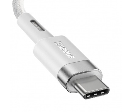 Cablu Incarcare USB Type-C - T MagSafe Baseus Zinc Angular L-Shape, pentru Apple MacBook Air 13 / Macbook Air 11 / Macbook Pro 14 / Macbook Air 17, Magnetic, 60W, 2m, Alb 
