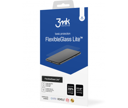 Folie Protectie Ecran 3MK FlexibleGlass Lite pentru Apple iPhone 13 mini, Sticla Flexibila, Full Glue, Lite, 0.16mm 