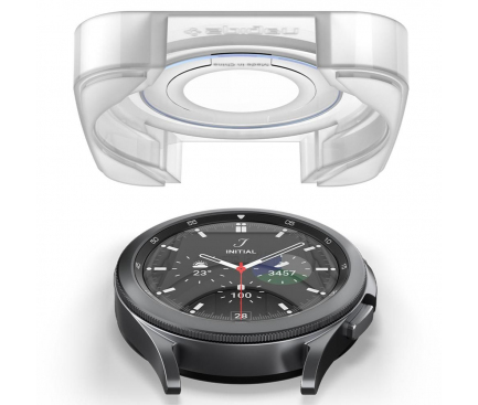 Folie Protectie Spigen EZ FIT pentru Samsung Galaxy Watch4 Classic 46mm, Set 2 bucati, Sticla Securizata AGL03430
