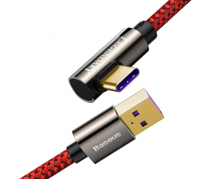Cablu Date si Incarcare USB Type-C la USB Type-C Baseus Legend, 2 m, 66W, Rosu CACS000509 