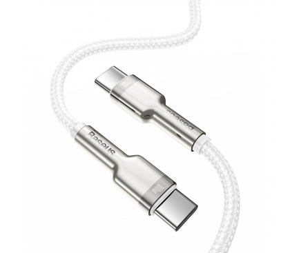 Cablu Date si Incarcare USB Type-C la USB Type-C Baseus Cafule, 2 m, 100W, Alb CATJK-D02 