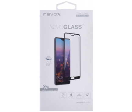 Folie Protectie Ecran Nevox pentru Apple iPhone 13 mini, Sticla securizata, Full Face, Full Glue, 3D, 9H, 0.33mm, cu Rama ajutatoare, Neagra 