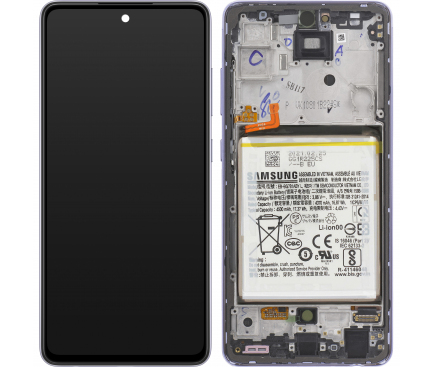 Display - Touchscreen Samsung Galaxy A52s 5G, Cu Rama, cu acumulator, Mov GH82-26912C 