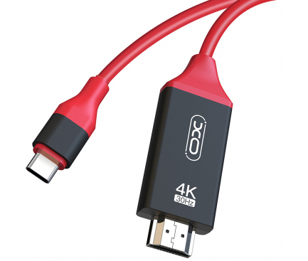 Cablu Audio si Video USB Type-C la HDMI XO Design GB005, 2 m, 4K, Rosu 
