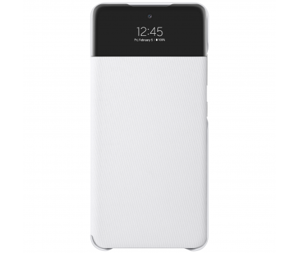 Husa Poliuretan Samsung Galaxy A52, S View Wallet, Alba EF-EA525PWEGWW 