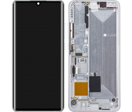 Display cu Touchscreen Xiaomi Mi Note 10 Lite, cu Rama, Alb, Service Pack 5600030F4L00