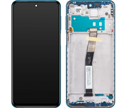 Display cu Touchscreen Xiaomi Redmi Note 9S, cu Rama, Albastru (Aurora Blue), Service Pack 560003J6A100
