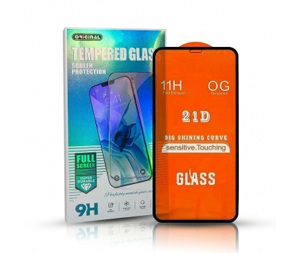 Folie de protectie Ecran OEM pentru Samsung Galaxy A22 A225, Sticla Securizata, Full Glue, 21D, Neagra