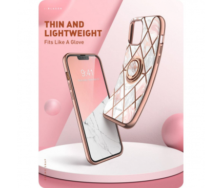 Husa Plastic - TPU Supcase IBLSN COSMO SNAP Marble pentru Apple iPhone 13 Pro, Roz 