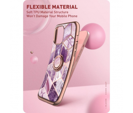 Husa Plastic - TPU Supcase IBLSN COSMO SNAP Marble pentru Apple iPhone 13, Mov 