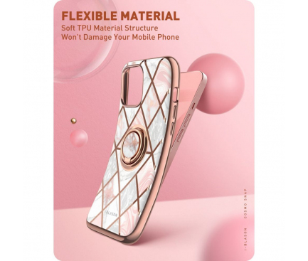 Husa Plastic - TPU Supcase IBLSN COSMO SNAP Marble pentru Apple iPhone 13, Roz 
