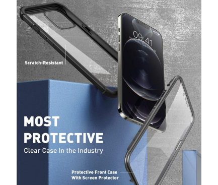 Husa Plastic - TPU Supcase Iblsn Ares pentru Apple iPhone 13 Pro Max, Full Cover, Neagra-Transparenta