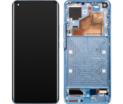 Display cu Touchscreen Xiaomi Mi 11 5G, cu Rama, Albastru, Service Pack 56000500K200