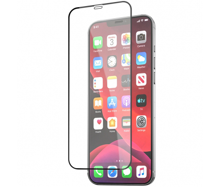 Folie Protectie Ecran Mocolo pentru Apple iPhone 12 / Apple iPhone 12 Pro, Sticla securizata, Full Face, Full Glue, 2.5D, 0.3mm, 9H, Neagra 