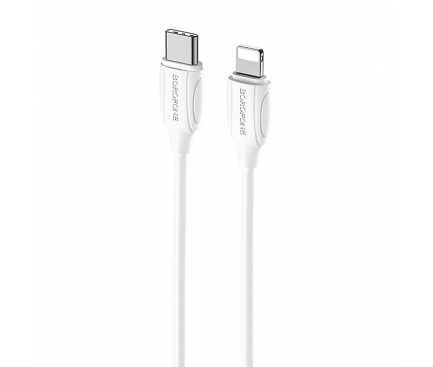 Cablu Date si Incarcare USB-C - Lightning Borofone BX19, 18W, 1m, Alb