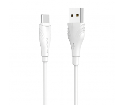 Cablu Date si Incarcare USB-A - USB-C Borofone Optimal BX18, 15W, 3m, Alb