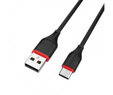 Cablu Date si Incarcare USB-A - USB-C Borofone Enjoy BX17, 18W, 1m, Negru