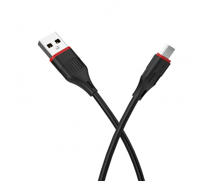Cablu Date si Incarcare USB la MicroUSB Borofone Enjoy BX17, 1 m, Negru 